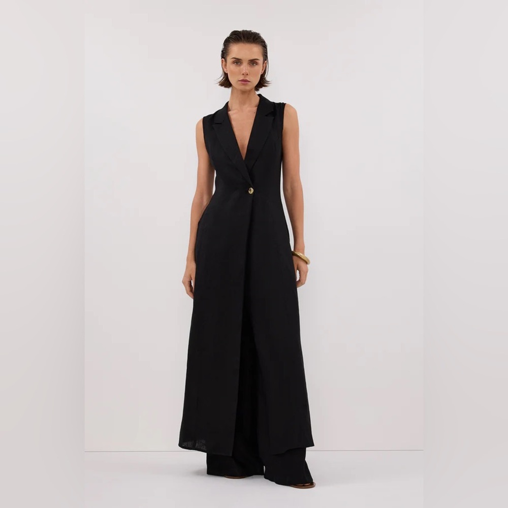 NWT DISSH Black Cora Linen Dress US Size 2